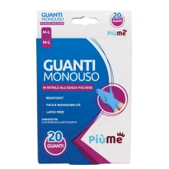 PIUME GUANTI IN NITRILE USA & GETTA 20 PEZZI MISURA M/L