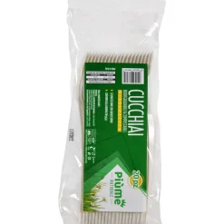 PIUME NATURALE CUCCHIAI 20 PEZZI BIODEGRADABILI & COMPOSTABILI BIOPLASTICA
