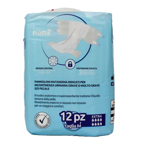 PIUME PANNOLONE TAGLIA M 12 PZ DISPOSITIVO MEDICO CE CLASSE 1