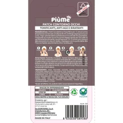 PIUME PATCH CONTORNO OCCHI HYDROGEL GLOW SKIN TONIFICANTI ANTI-AGE IDRATANTI 2 PEZZI