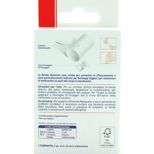 PIUME PRIMO SOCCORSO BENDA ELASTICA 2 PZ CM 4x6