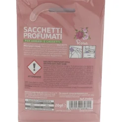 PIUME SACCHETTO PROFUMATORE ARMADI E CASSETTI ROSE 1 PEZZO 20 GRAMMI