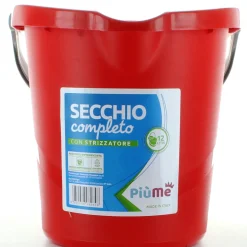 PIUME SECCHIO OVALE COMPLETO CON STRIZZATORE 12 LT