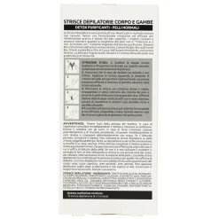 PIUME STRISCE DEPILATORIE CORPO E GAMBE DETOX CARBONE VEGETALE, ZENZERO BIO, CAMOMILLA BIO, OLIO DI JOJOBA BIO & VITAMINA E 8 PZ