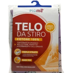 PIUME TELO DA STIRO COTONE 100% TRIPLO STRATO FORMATO UNIVERSALE 140 x 50 CM