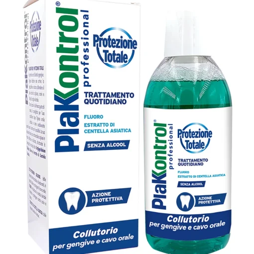 PLAKKONTROL PROFESSIONAL COLLUTORIO GENGIVE e CAVO ORALE PROTEZIONE TOTALE SENZA ALCCOL 500 ML