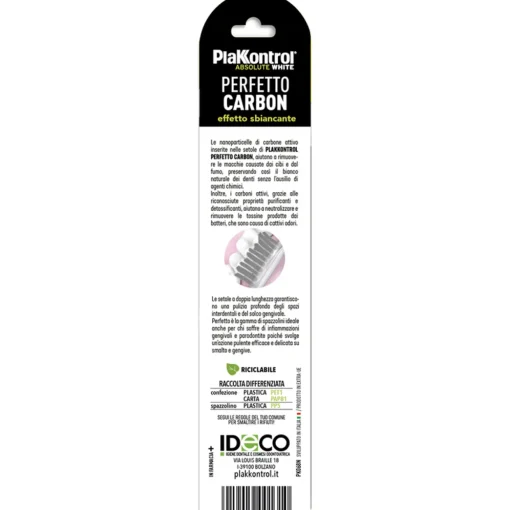 PLAKKONTROL SPAZZOLINO DENTI PERFETTO CARBON MEDIO ABSOLUTE WHITE