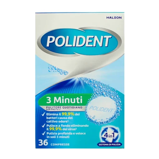 POLIDENT 3 MINUTI PULITORE PROTESI DENTALI 36 TABS