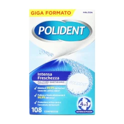 POLIDENT COMPRESSE EFFERVESCENTI PER PROTESI ESSENZA DI MENTA 108 PZ