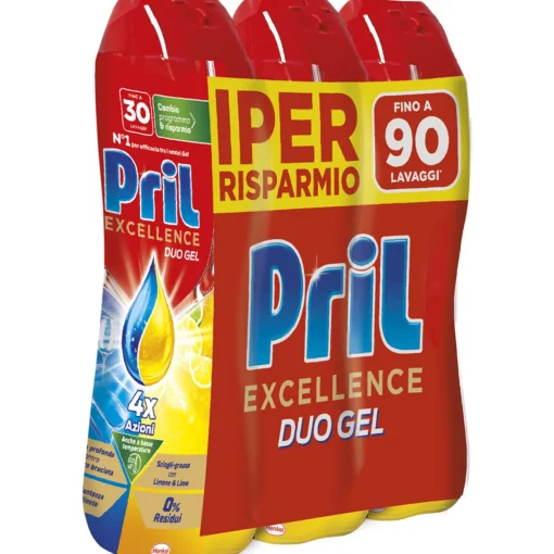 PRIL EXCELLENCE DUO GEL LIMONE & LIME 540 ML 3 PEZZI DA 30 LAVAGGI 1620 ML