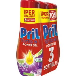 PRIL LAVASTOVIGLIE POWER GEL TUTTOin1 LIMONE & LIME 630 ML 3 PEZZI DA 35 LAVAGGI 1890 ML