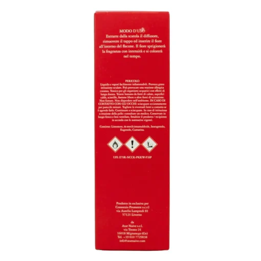 PROFUMALIA DIFFUSORE LIQUIDO CON STELO DI ROSA PER AMBIENTI FRAGRANZA MELA e CANNELLA 250 ML
