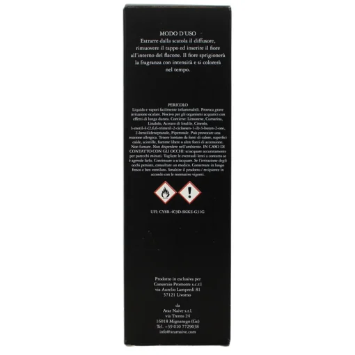 PROFUMALIA DIFFUSORE LIQUIDO CON STELO DI ROSA PER AMBIENTI FRAGRANZA AMBRA NERA 250 ML