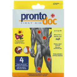 PRONTO DOC 4 CEROTTI CON ARNICA x DOLORI ARTICOLARI e MUSCOLARI EFFICACE 24h 9x14cm