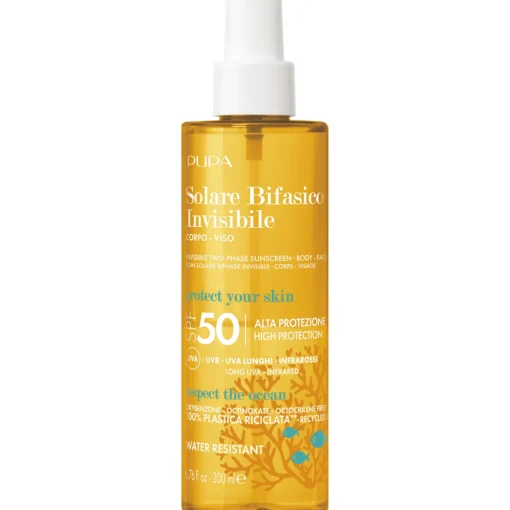 PUPA SOLARE BIFASICO INVISIBILE CORPO, VISO SPF50 SPRAY 200 ML