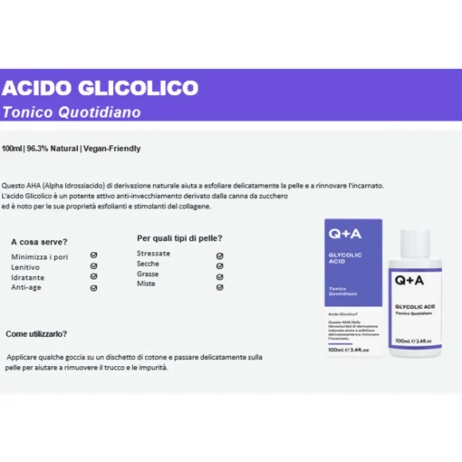 Q+A GLYCOLIC ACID TONICO QUOTIDIANO 100 ML
