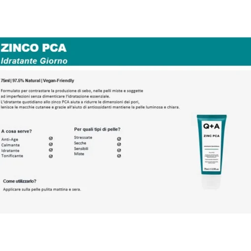 Q+A ZINC PCA IDRATANTE QUOTIDIANO 75 ML