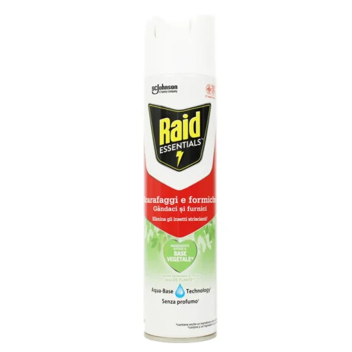 RAID INSETTICIDA ESSENTIALS SCARAFAGGI & FORMICHE SPRAY 400 ML