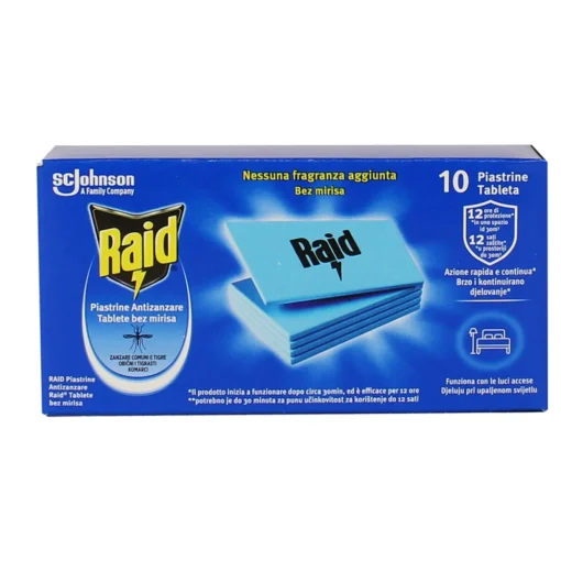 RAID INSETTICIDA PIASTRINE ANTIZANZARE 10 PZ