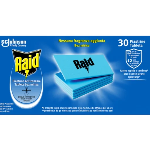 RAID PIASTRINE ANTIZANZARE 30 PEZZI