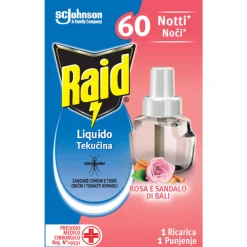 RAID RICARICA LIQUIDA 60 NOTTI ROSA e SANDALO DI BALI