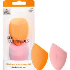 REAL TECHNIQUES MIRACLE COMPLEXION + POWDER SPONGE DUO 2 SPUGNETTE VISO MAKE UP