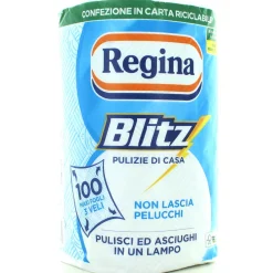 REGINA BLITZ CARTA CUCINA ASCIUGATUTTO ROTOLO 100 STRAPPI 3 VELI