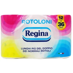 REGINA CARTA IGIENICA 12 ROTOLONI DA 500 STRAPPI 2 VELI