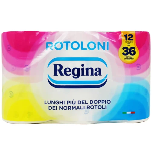 REGINA CARTA IGIENICA 12 ROTOLONI DA 500 STRAPPI 2 VELI