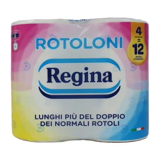 REGINA CARTA IGIENICA 4 ROTOLONI 2 VELI 500 STRAPPI