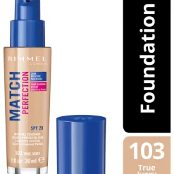 RIMMEL FONDOTINTA LIQUIDO MATCH PERFECTION N.103 TRUE IVORY