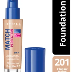 RIMMEL FONDOTINTA LIQUIDO MATCH PERFECTION N.201 CLASSIC BEIGE