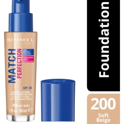 RIMMEL FONDOTINTA LIQUIDO MATCH PERFECTION N.200 SOFT BEIGE