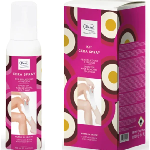 RO.IAL KIT CERA SPRAY DEPILAZIONE A FREDDO BURRO DI KARITE' 150 ML + 50 STRISCE IN TNT + 25 SPATOLE + LATTE DOPOCERA 100 ML