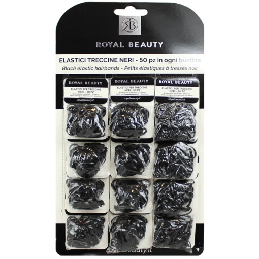 ROYAL BEATY ELASTICINI TRECCINE NERO 50 PEZZI