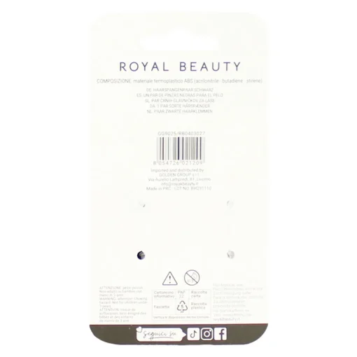 ROYAL BEAUTY COPPIA PINZE PER CAPELLI NERA