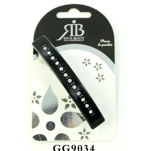 ROYAL BEAUTY FERMAGLIO PER CAPELLI NERO CON STRASS