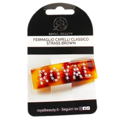 ROYAL BEAUTY FERMAGLIO PER CAPELLI BROWN CON STRASS