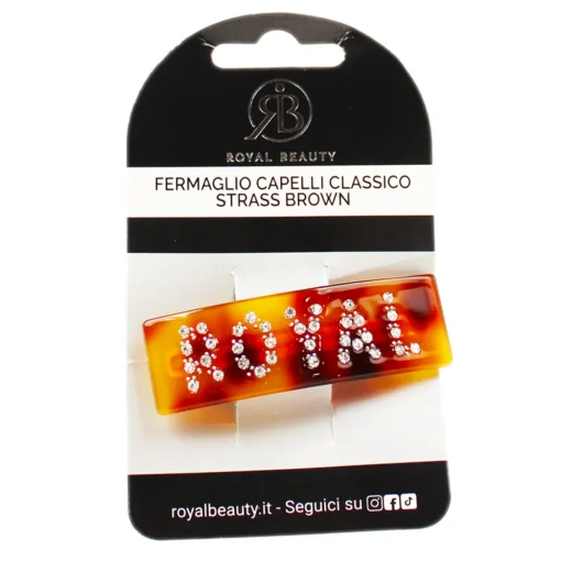 ROYAL BEAUTY FERMAGLIO PER CAPELLI BROWN CON STRASS