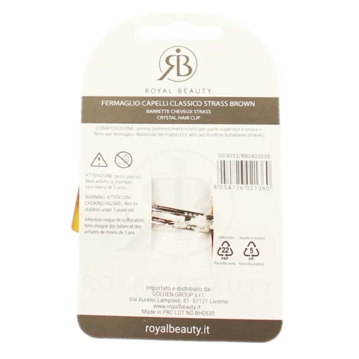 ROYAL BEAUTY FERMAGLIO PER CAPELLI BROWN CON STRASS