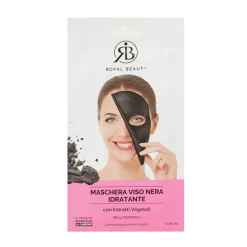ROYAL BEAUTY MASCHERA VISO NERA IN TESSUTO IDRATANTE