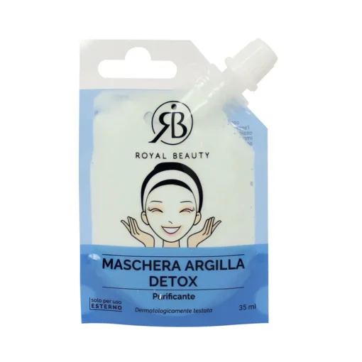 ROYAL BEAUTY MASCHERA VISO BUSTINA SQUEEZE ARGILLA DETOX AZZURRA