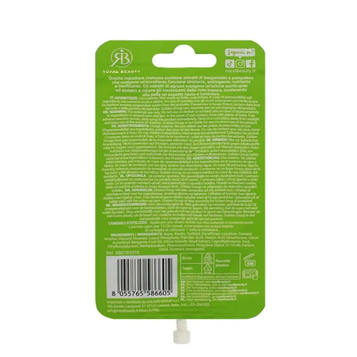 ROYAL BEAUTY MASCHERA VISO ALLA FRUTTA BERGAMOTTO e POMPELMO