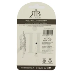 ROYAL BEAUTY PINZA PER CAPELLI NERA STRASS
