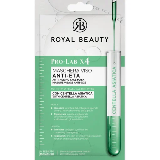ROYAL BEAUTY PRO-LAB X5 MASCHERA VISO IN TESSUTO ANTIETA' CON CENTELLA ASIATICA