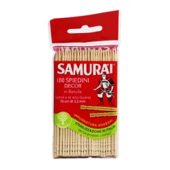 SAMURAI 100 SPIEDINI DECOR IN BETULLA LUNGHEZZA 10 CM
