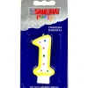 SAMURAI PARTY CANDELA COMPONIBILE ANNI 1 BLISTER