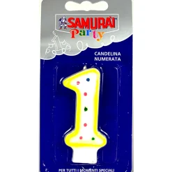 SAMURAI PARTY CANDELA COMPONIBILE ANNI 1 BLISTER