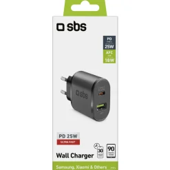 SBS CARICABATTERIE DA RETE PD25W NERO 29074