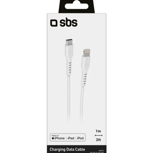 SBS CAVO TYPE C MFI LUNGHEZZA 1 MT BIANCO 64474